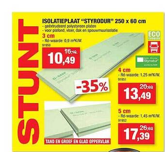 Hubo Isolatieplaat styrodur aanbieding
