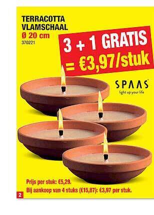 Hubo Terracotta vlamschaal aanbieding