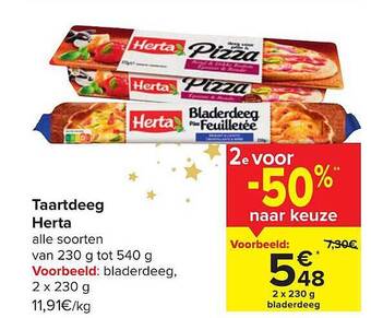 Carrefour Taartdeeg herta aanbieding
