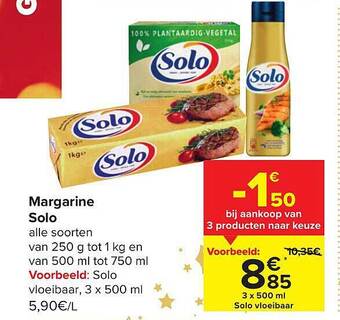 Carrefour Margarine solo aanbieding