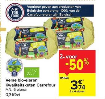 Carrefour Verse bioeieren aanbieding