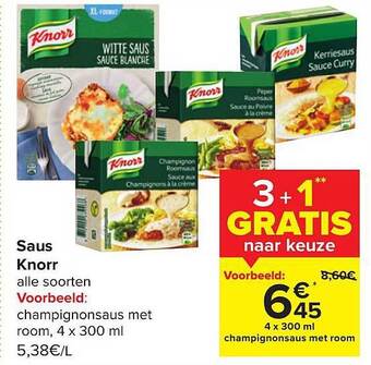 Carrefour Saus knorr aanbieding