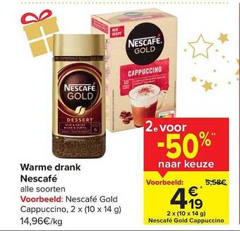Carrefour Warme drank nescafé aanbieding