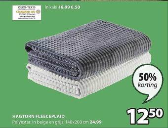 Jysk Hagtorn fleeceplaid aanbieding