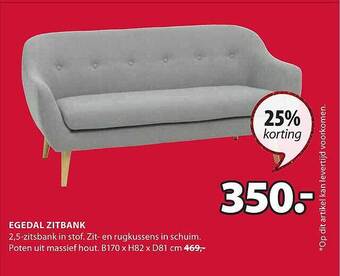 Jysk Egedal zitbank aanbieding