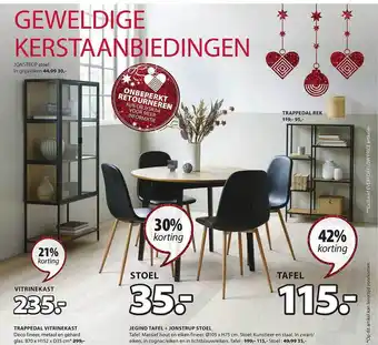 Jysk Vitrinekast, stoel, tafel aanbieding
