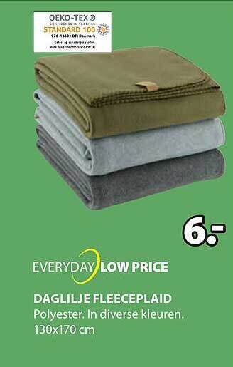 Jysk Daglilje fleeceplaid aanbieding