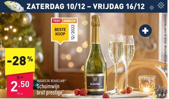 ALDI Hugues De Beauclair Schuimwijn brut prestige aanbieding