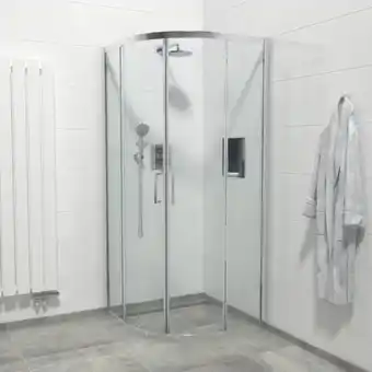 Sawiday Saniclass boutry quick fit douchecabine kwartrond 90x90x195cm helder glas anti kalk chroom aanbieding