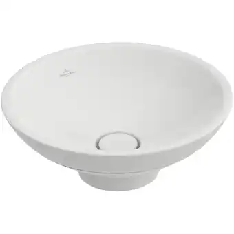 Villeroy en boch loop en friends semi inbouw opzetwastafel met plug met keramische afdekking o43cm met overloop wit