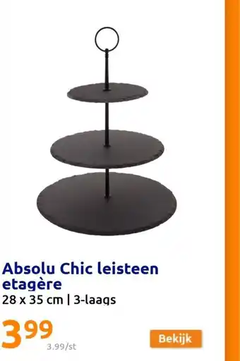 Action Absolu Chic leisteen etagere 28x35 cm aanbieding