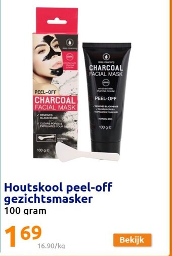 Action Houtskool peel-off gezichtsmasker 100 gram aanbieding