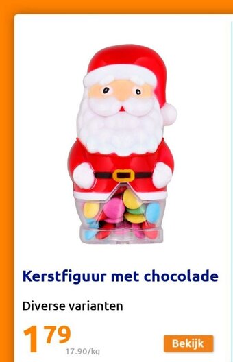 Action Kerstfiguur met chocolade aanbieding