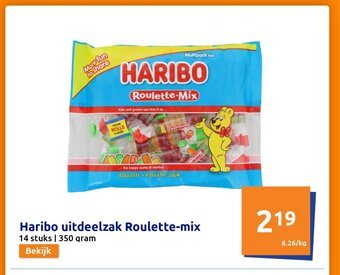 Action Haribo uitdeelzak Roulette-mix 14 stuks 350 gram aanbieding
