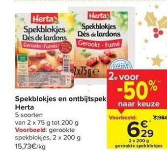 Spekblokjes en ontbijtspek herta