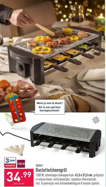 ALDI Quigg Raclette/steengrill aanbieding
