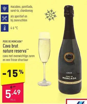 Pere De Moncada Cava brut nature reserva