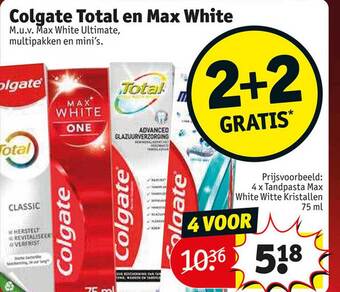 Kruidvat Colgate total en max white aanbieding