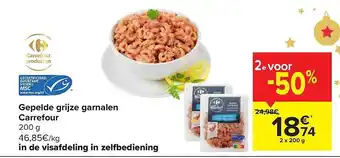 Carrefour Gepelde grijze ganalen aanbieding
