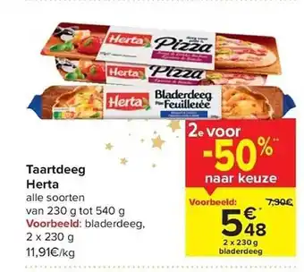Carrefour Taartdeeg herta aanbieding