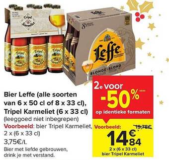 Carrefour Bier leffe tripel karmeliet aanbieding