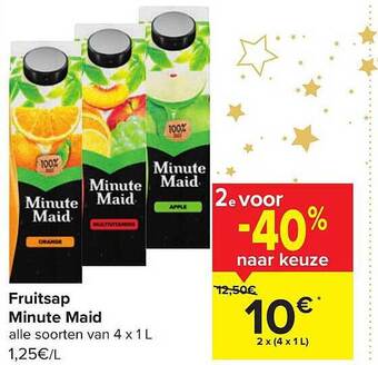 Carrefour Fruitsap minute maid aanbieding