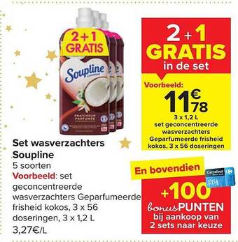 Carrefour Set wasverzachters soupline aanbieding