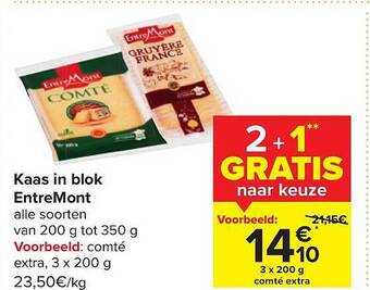 Carrefour Kaas in blok entremont aanbieding