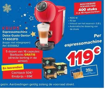 Carrefour Krups espressomachine dolce gusto genio+ aanbieding