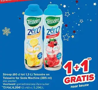 Carrefour Siroop teisseire en teisseire for soda machine aanbieding