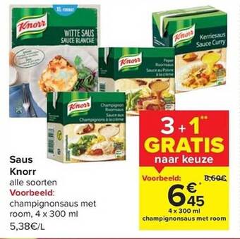 Carrefour Saus knorr aanbieding