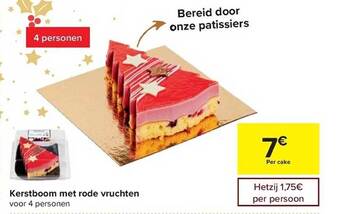 Carrefour Kerstboom met rode vruchten aanbieding