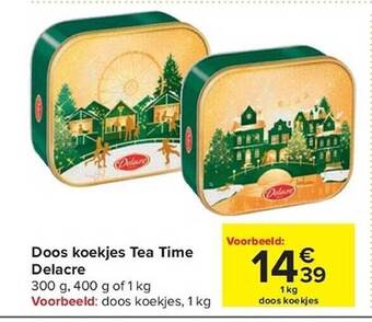 Carrefour Doos koekjes tea time delacre aanbieding