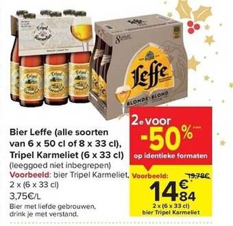 Carrefour Bier leffe tripel karmeliet aanbieding