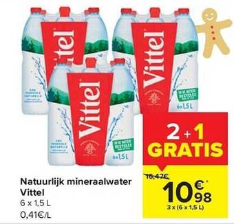 Carrefour Natuurlijk mineraalwater vittel aanbieding