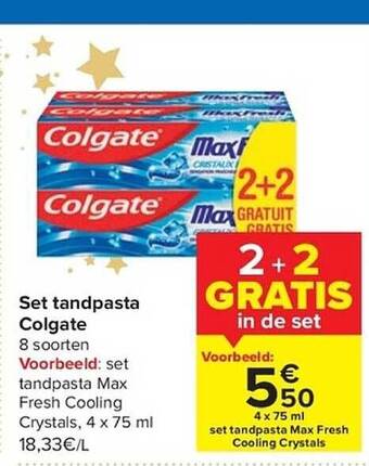 Carrefour Set tandpasta colgate aanbieding