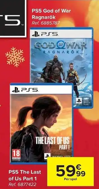 Carrefour Ps5 god of war ragnarök, ps5 the last of us part 1 aanbieding
