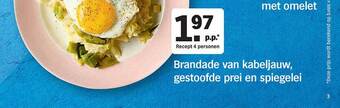 Brandade van kabeljauw gestoofde prei en spiegelei