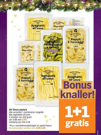 Albert Heijn Ah verse pasta's aanbieding