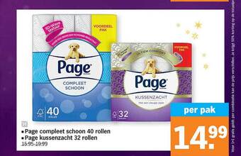 Albert Heijn Page compleet schoon, page kussenzacht aanbieding