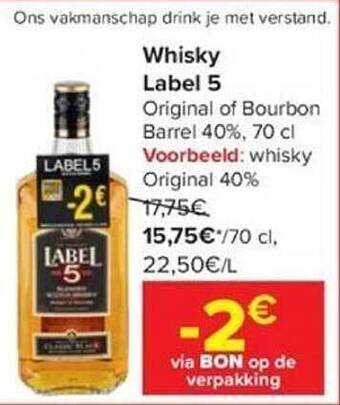 Hyper Carrefour Whisky label 5 aanbieding