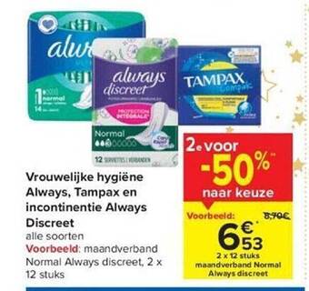 Vrouwelijke hygiёne always, tampax en incontinentie always discreet