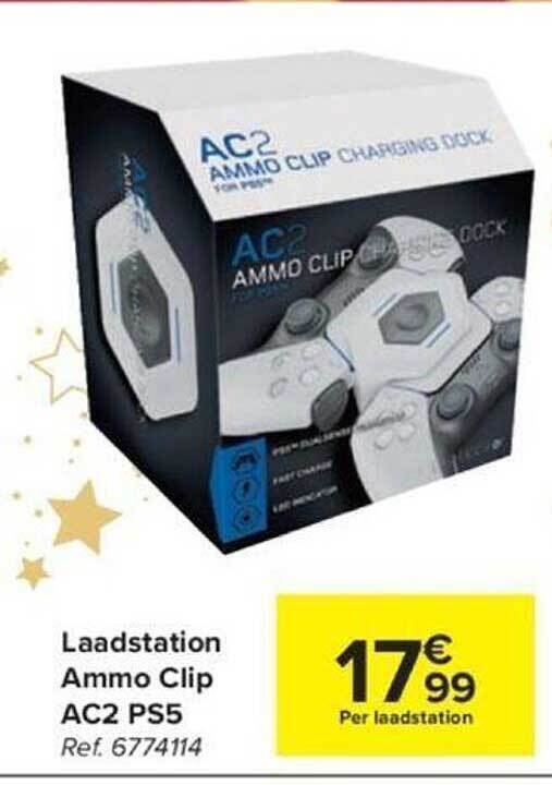 Laadstation ammo clip ac2 ps5 promotie bij Hyper Carrefour