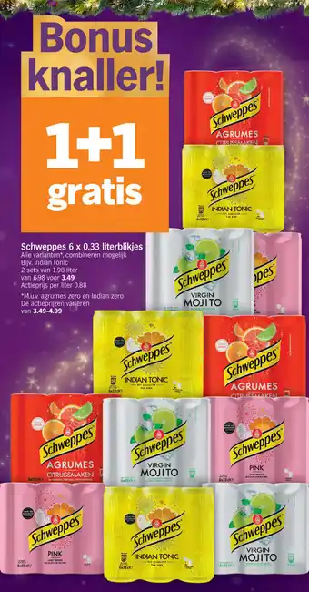 Albert Heijn Schweppes 6x0.33 literblikjes aanbieding