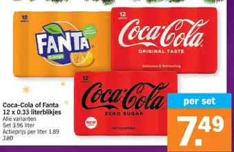 Albert Heijn Coca-Cola of Fanta 12x0.33 literblikjes aanbieding
