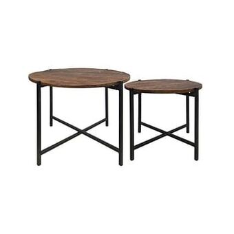Leen Bakker HSM Collection salontafel Nordic (2 stuks) - naturelkleur/zwart - Leen Bakker aanbieding