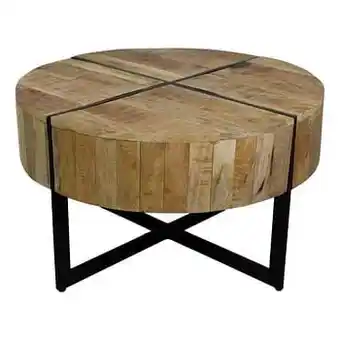 Leen Bakker HSM Collection salontafel Jackson - naturel/zwart - 75x43 cm - Leen Bakker aanbieding