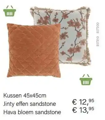 Multi bazar Kussen jinty effen sandstone aanbieding