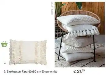 Multi bazar Sierkussen fara 40x60 cm snow white aanbieding