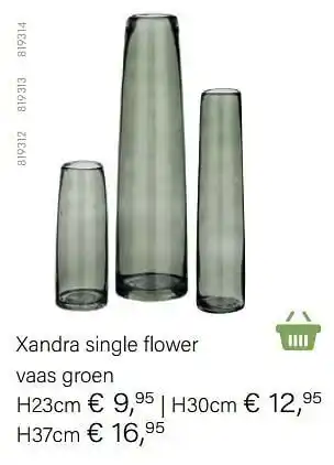 Multi bazar Xandra single flower vaas groen aanbieding